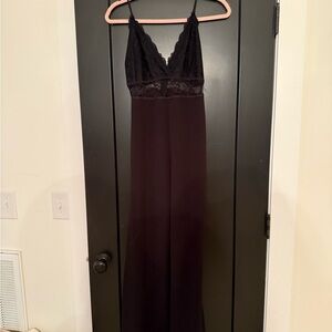 Black Elegant Jumpsuit with Lace Detailing